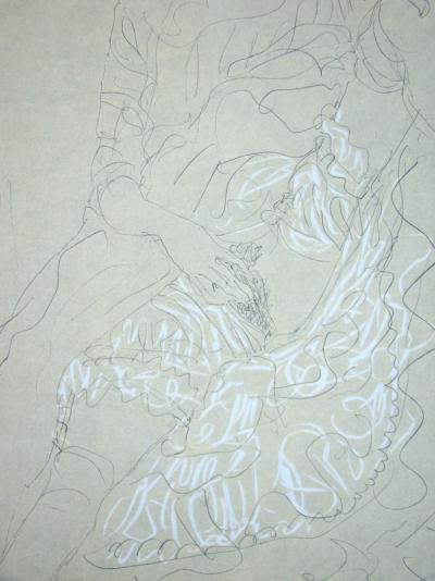 Gustav KLIMT (after), Erotic drawing, 1978 - Offset lithography signed 2