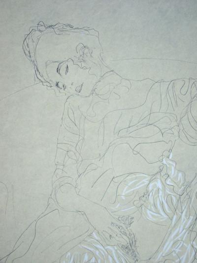Gustav KLIMT (after), Erotic drawing, 1978 - Offset lithography signed 2