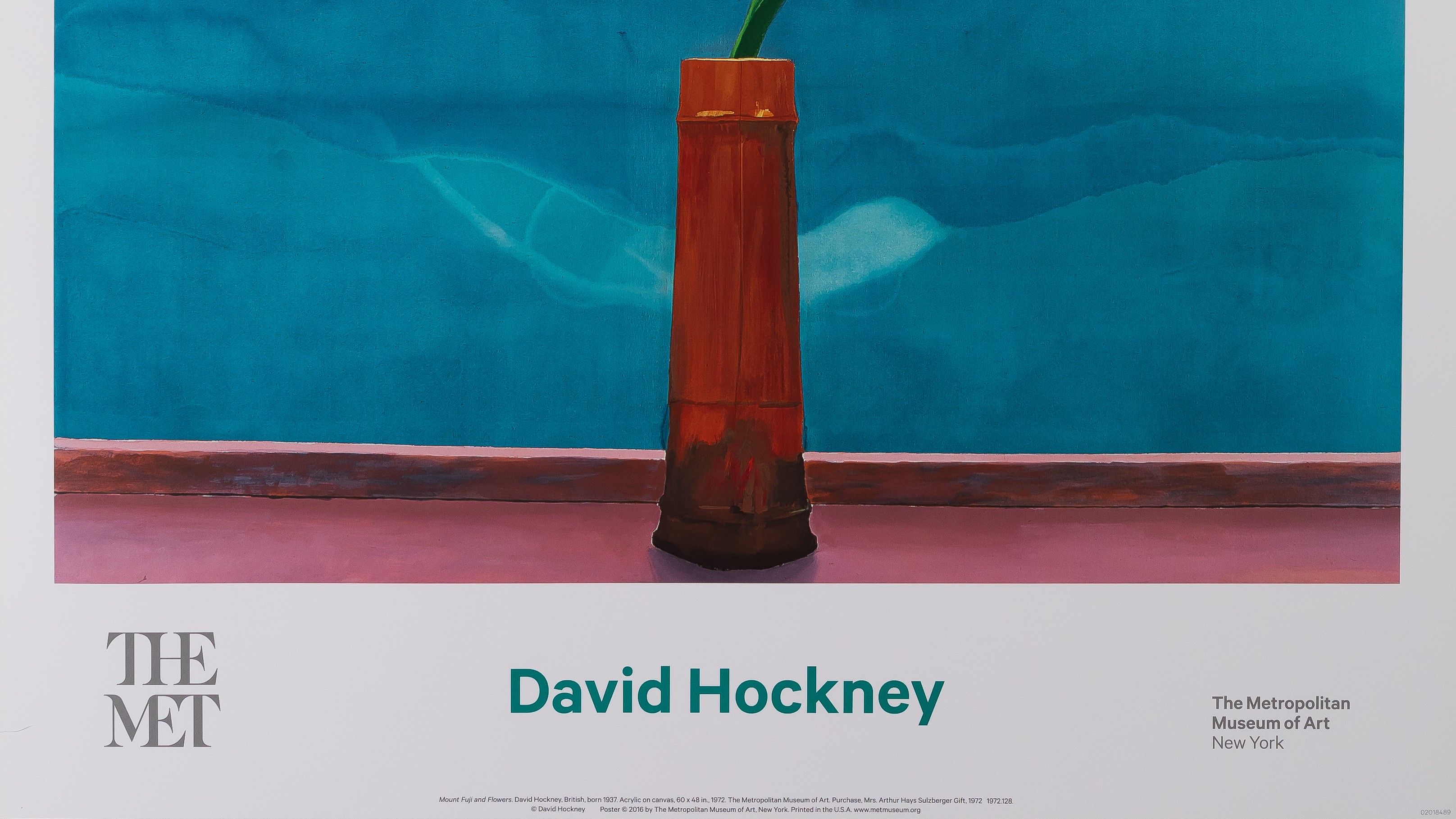 David Hockney: Mount Fuji and Flowers - Original color poster