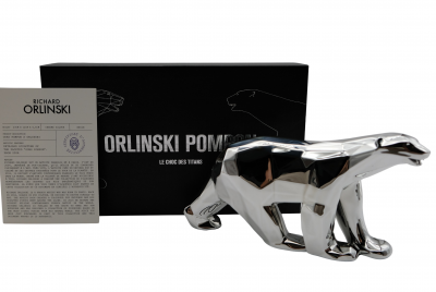 Richard ORLINSKI : Ours Pompon (Silver edition) - Sculpture originale 2