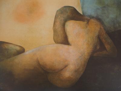 Claude GAVEAU : Nu de dos - Lithographie originale signée