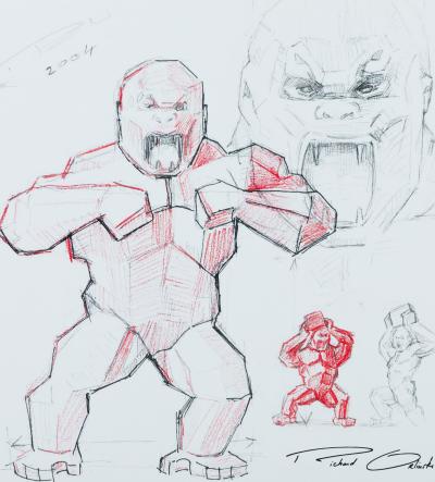 Richard ORLINSKI : La naissance du Kong - Digigraphie signée 2