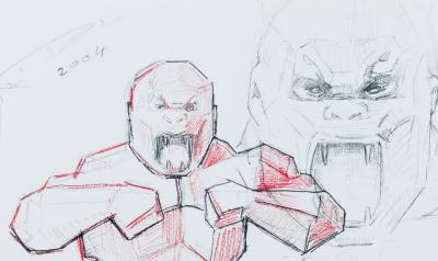 Richard ORLINSKI : La naissance du Kong - Digigraphie signée 2