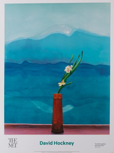 David HOCKNEY : Mount Fuji and Flowers - Affiche originale en couleurs 2