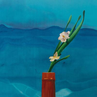 David HOCKNEY : Mount Fuji and Flowers - Affiche originale en couleurs 2