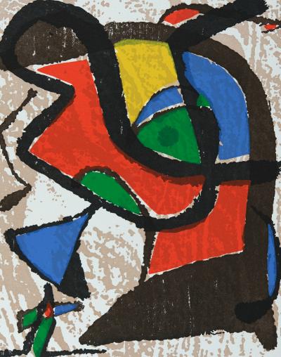 Joan MIRO : Femme et oiseau - Gravure originale en couleurs 2