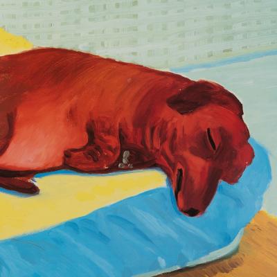 David Hockney: Dogs Painting - Original color poster 2