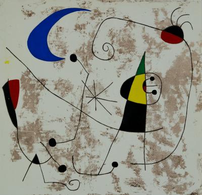 Joan MIRO : Personnage dans la nuit - Pochoir original signé 2