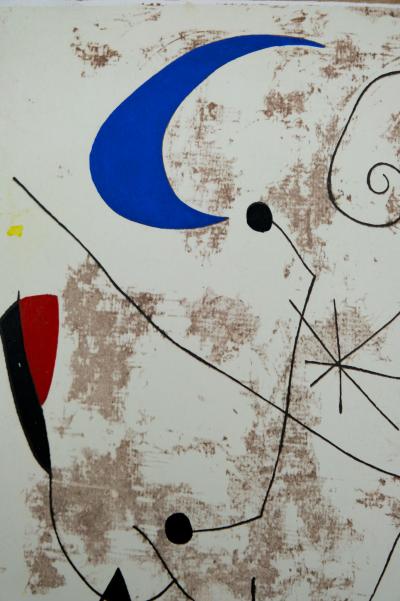 Joan MIRO : Personnage dans la nuit - Pochoir original signé 2