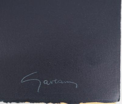 Claude GAVEAU : Nu de dos (bleu) - Lithographie originale signée 2