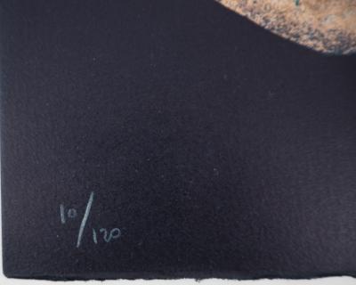 Claude GAVEAU : Nu de dos (bleu) - Lithographie originale signée 2