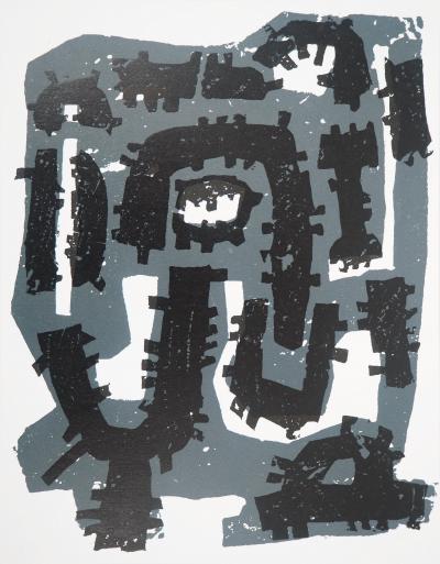 Raoul UBAC : Composition - Bois gravé original 2