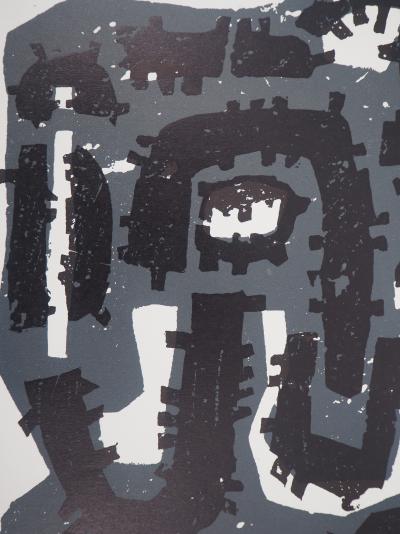 Raoul UBAC : Composition - Bois gravé original 2