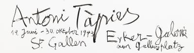 Antoni TAPIES : Galerie Erker - Lithographie originale 2