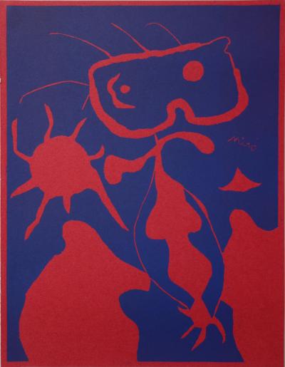 Joan Miró (1893-1983) - Man in the Red Sun - Original linocut 2