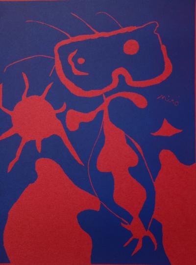 Joan Miró (1893-1983) - Man in the Red Sun - Original linocut 2