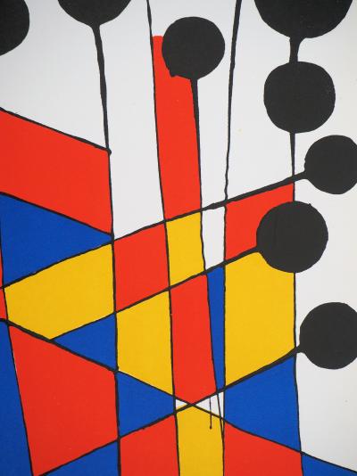 Alexander CALDER : Mosaïque et Ballons noirs - Lithographie originale 2