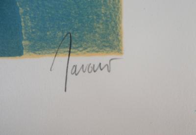 Albert ZAVARO: The Bouquet at the Window - Original Signed Lithograph 2