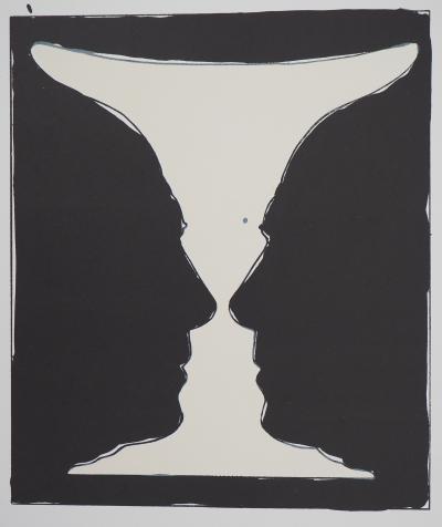 Jasper JOHNS : Coupe aux deux Picasso - Lithographie originale signée 2