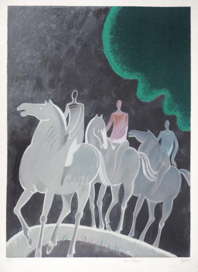 Albert ZAVARO: Night Walk - Original signed lithograph 2