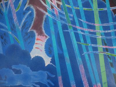 Albert ZAVARO : Les chevaux dans la tempête - Lithographie originale signée 2