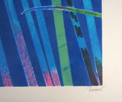 Albert ZAVARO : Les chevaux dans la tempête - Lithographie originale signée 2