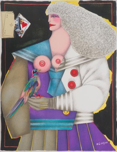 Richard LINDNER : Dame de coeur - Lithographie originale Signée 2