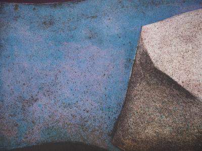 Claude GAVEAU: Still life with blue vase - Original signed lithograph 2