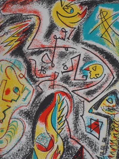 André MASSON : Personnage sous les étoiles - Lithographie originale 2