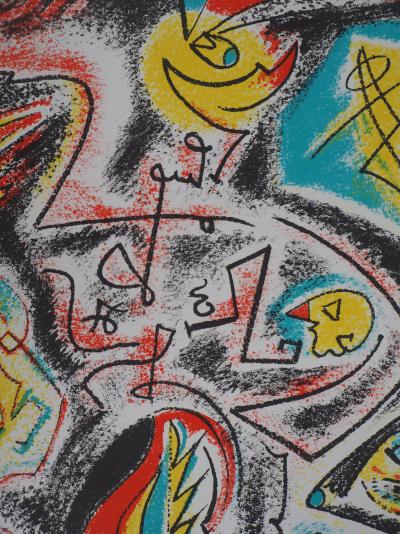 André MASSON : Personnage sous les étoiles - Lithographie originale 2