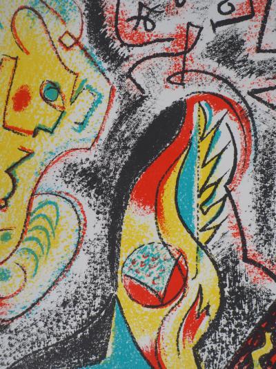 André MASSON : Personnage sous les étoiles - Lithographie originale 2