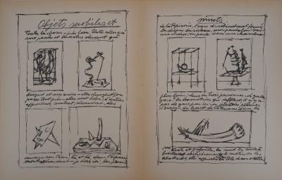 Alberto GIACOMETTI : Objets mobiles et muets - Lithographie originale