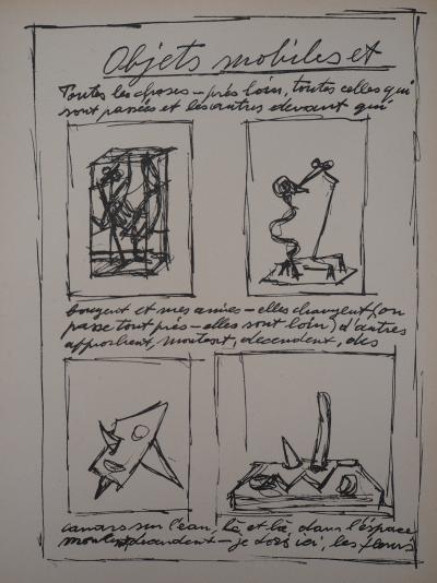 Alberto GIACOMETTI : Objets mobiles et muets - Lithographie originale 2