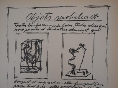 Alberto GIACOMETTI : Objets mobiles et muets - Lithographie originale 2