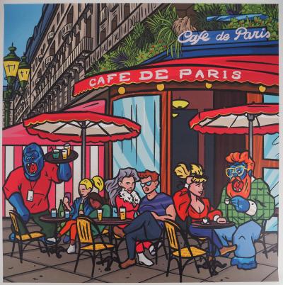 Richard ORLINSKI : Café de Paris - Digigraphie Numerotée à la main et Signé 2
