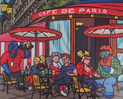 Richard ORLINSKI : Café de Paris - Digigraphie Numerotée à la main et Signé 2