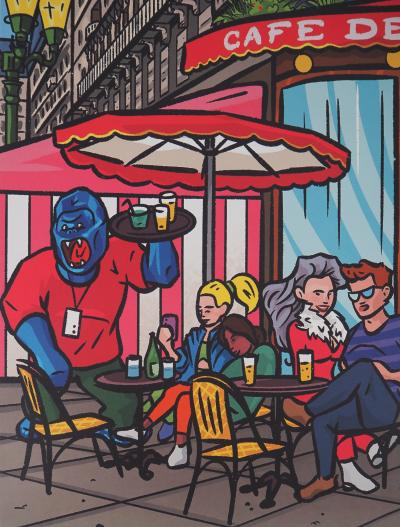 Richard ORLINSKI : Café de Paris - Digigraphie Numerotée à la main et Signé 2