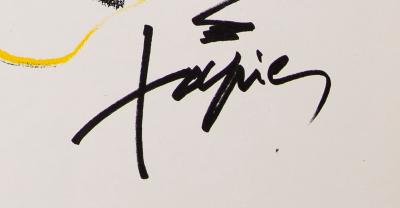 Antoni TAPIES : Composition Abstraite en jaune - Lithographie originale signée 2