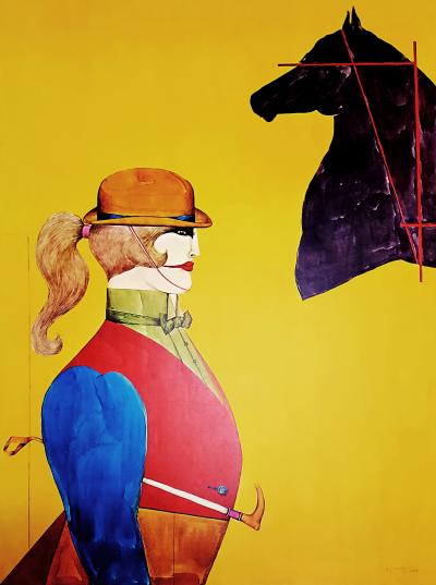Richard Lindner,  Girl in Riding Habit, sérigraphie, vers 1970 2