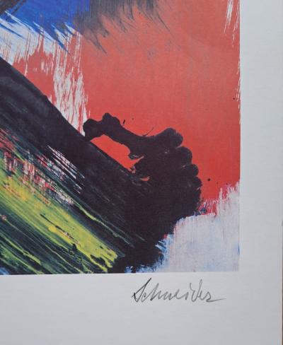 Gérard Schneider -  Composition abstraite, 1978 - Lithographie originale, en couleur,  signée 2