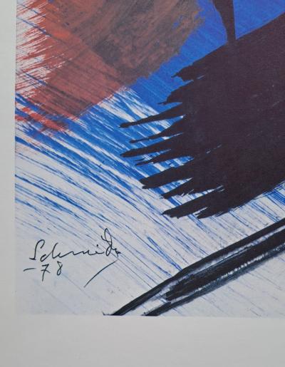 Gérard Schneider -  Composition abstraite, 1978 - Lithographie originale, en couleur,  signée 2