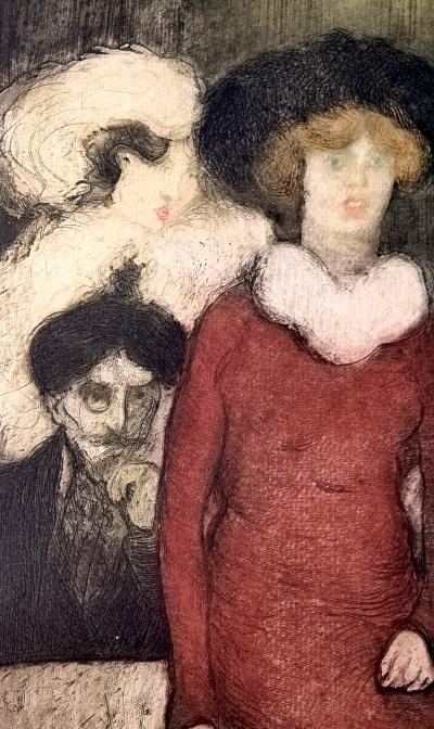 Joaquín Sunyer y Miró, Au Moulin Rouge, eau-forte signée, vers 1890 2