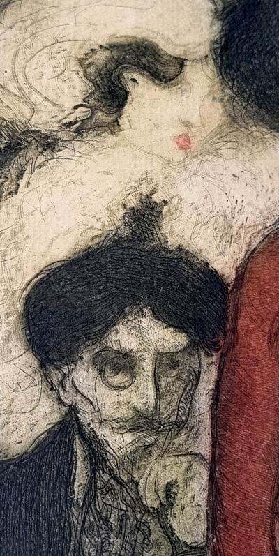 Joaquín Sunyer y Miró, Au Moulin Rouge, eau-forte signée, vers 1890 2