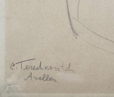 Constantin Terechkovitch - Jeune femme - Dessin original crayon signée 2