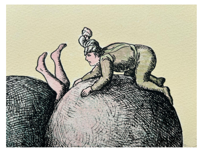 Roland TOPOR - Les boules, 1973, Lithographie originale signée et numérotée 2