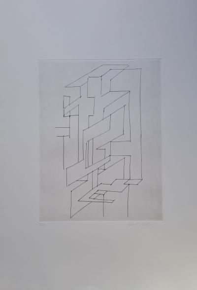 Victor VASARELY - Gordes Gestalt, 1948 - Original engraving, signed and numbered 2