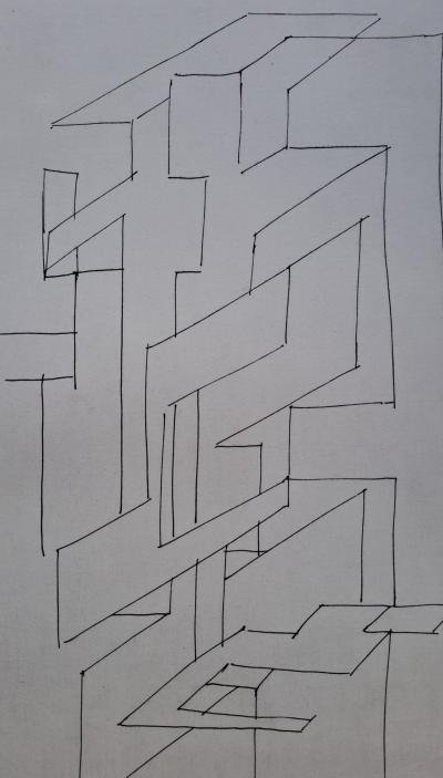 Victor VASARELY - Gordes Gestalt, 1948 - Original engraving, signed and numbered 2