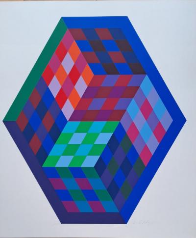 Victor VASARELY - Tridim, 1969 - Sérigraphie originale, signée et numérotée 2