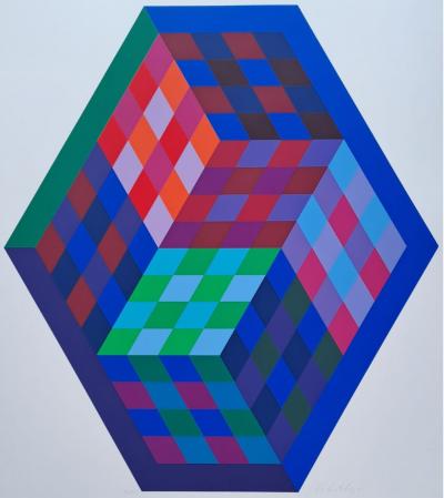 Victor VASARELY - Tridim, 1969 - Sérigraphie originale, signée et numérotée 2