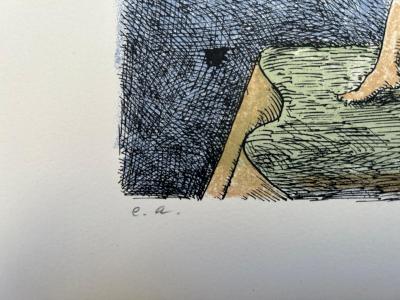 Roland TOPOR - L’homme à la cape, 1973, Lithographie originale  numérotée 2